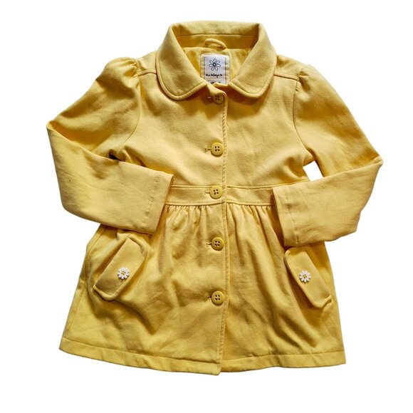 Yellow Gymboree Girls Button-Up Jacket With Daisy Pocket Details Easter Sm (5-6)
